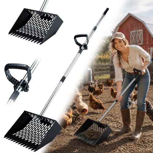 Gotsblock 2-in-1 Chicken Poop Scooper and Rake, Metal Chicken Coop Scooper by Gotsblock - Used condition - US$34.95