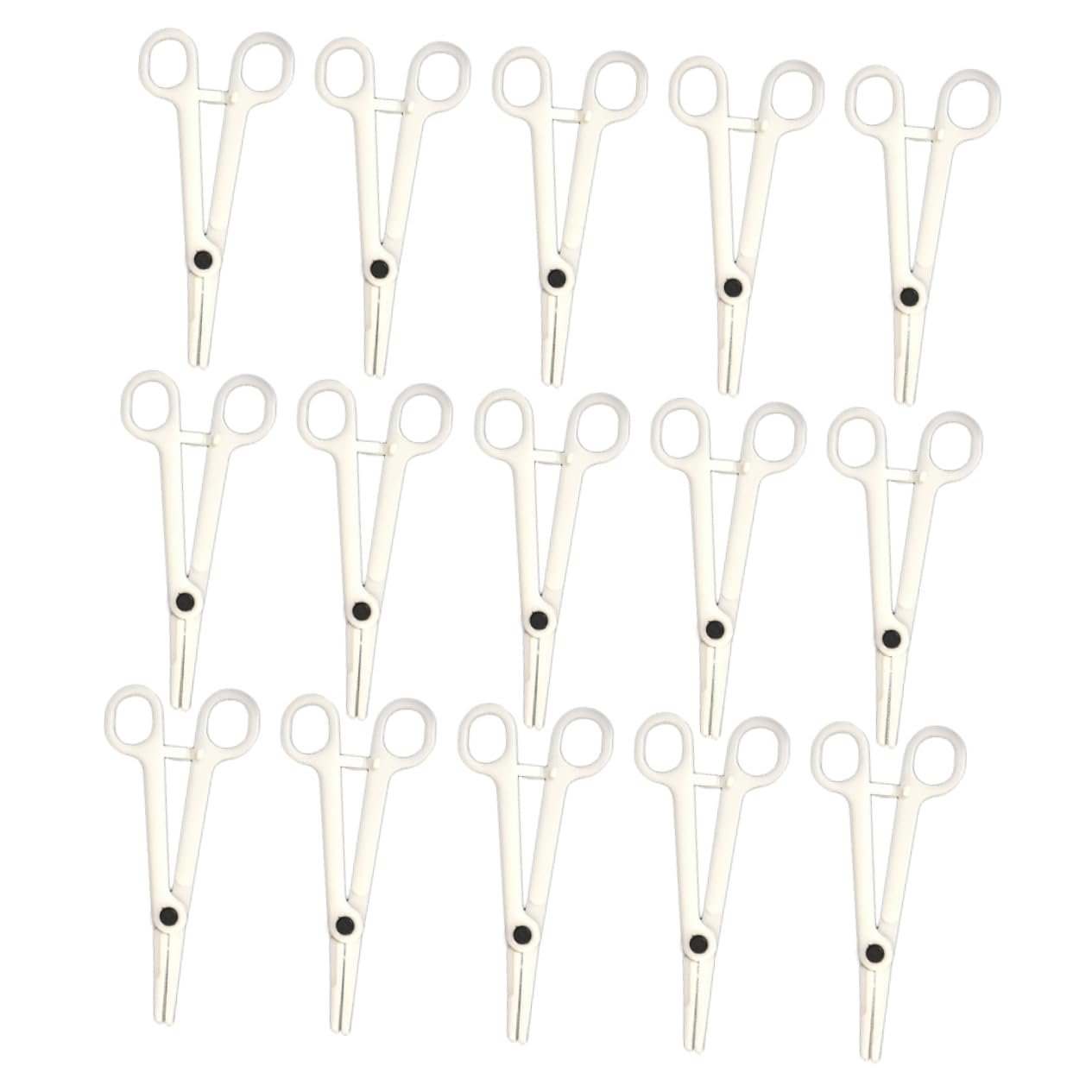 15pcs Disposable Body Piercing Forceps Plastic Clamps for Professional Piercing Needs for Tongue Belly Lip Nose and More