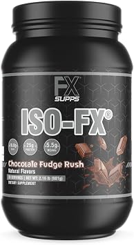 Iso-Fx Whey Isolate Protein Powder Chocolate Flavored Drink | Low Carb with BCAAs | Post Workout Recovery Supplement Mix for Men and Women | Boosts Strength and Muscle Growth 2 Pounds