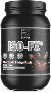 FXSUPPS Iso-Fx Whey Isolate Protein Powder Chocolate Flavored Drink | Low Carb with BCAAs | Post Workout Recovery Supplement Mix for Men and Women | Boosts Strength and Muscle Growth (2 Pounds)
