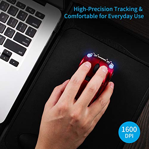 Bklnog Classic Car Shaped Mouse [Updated] With Led Headlights, 1600 Dpi, 2.4Ghz Wireless Computer Mouse, Comfortable For Every Use, Red #TOP3