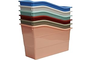 RAUVOLFIA 6 Pack Durable Boho Book Bins