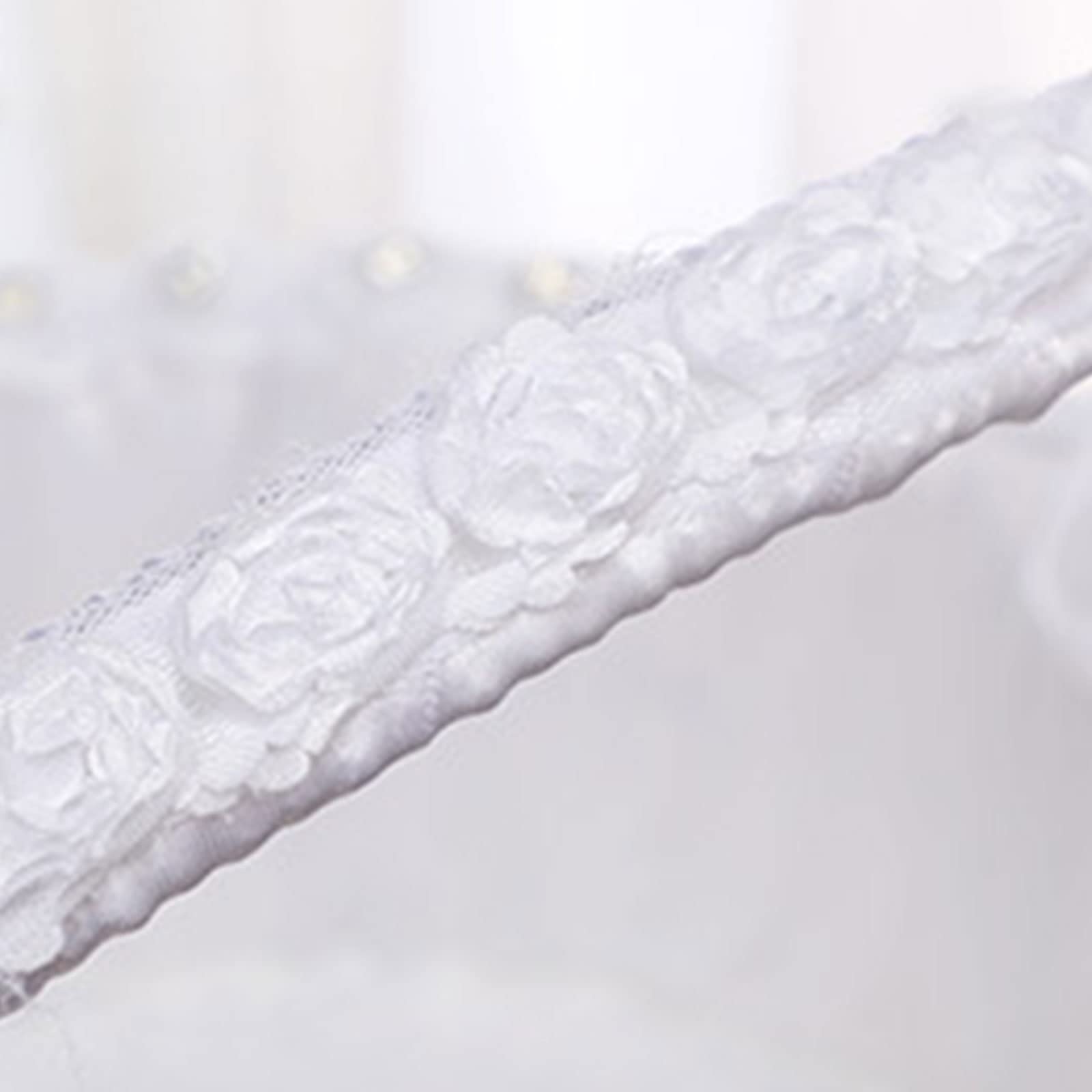 MLWSKERTY Wedding Basket, Large, White, Lace, Cotton, Polyester, 30x35cm/11.81x13.78in, Perfect for Flower Girls, Wedding Ceremony, Graduation, Banquet, Party