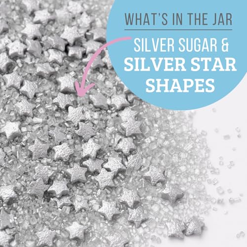 Image of Sweets Indeed Sprinkles, Edible Sprinkle Sugar Mix, Perfect for Cake Decorations, Baking, Ice Cream, Cookies, Cupcake Topper (Starlight)