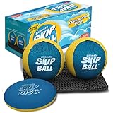 ULTIMATE SKIP BALL (Yellow/Cyan) Top Beach & Pool Games, Water Toys & Gifts for Kids Birthday Presents & Christmas Stocking Stuffers for Boys Girls Men Women - Best for Family Sand & Swimming Fun 2021