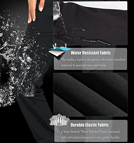 Magcomsen Womens Hiking Pants Waterproof Pants Women Ski Pants Women Winter Snow Pants Women Snowboarding Pants Warm Fleece Lined Hiking Pants Women Softshell Pants Light Grey #TOP2