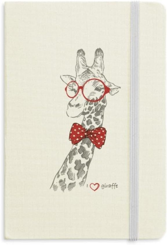 Glasses Giraffe Handsome Notebook Official Fabric Hard Cover Classic Journal Diary