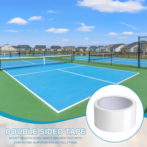 Image of PATIKIL Pickleball Court Tape 2 in x 16 Yard (49 Ft), 2 Pack Waterproof Outdoor Court Line Tape Floor Marking Tool Matte for Gym Driveway Backyard, White