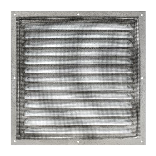 Metal Air Vent Cover, Galvanised Steel Ventilation Grille with Insect Mesh, Indoor & Outdoor Vent Grid, Low‑Profile 8 mm - Image 3