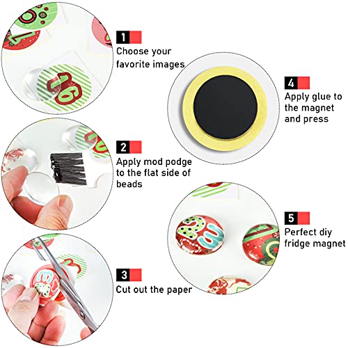 image for Outus 60 Pieces Craft Fridge Magnets DIY Refrigerator Magnets Round Gl