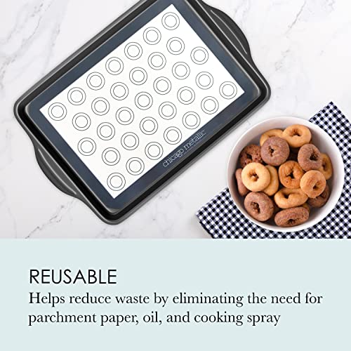 Chicago Metallic Silicone Pastry Mat With Measurements,, Baking Mat With Cookie Marks Gray 16.5X11.5 Inch #TOP5