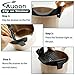 AUOON Clip On Strainer Silicone for All Pots and Pans, Pasta Strainer Clip on Food Strainer for Meat Vegetables Fruit Silicone Kitchen Colander (Fog Blue)