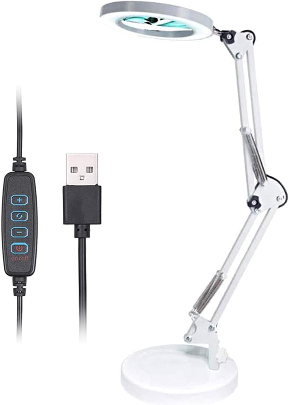 Desk Magnifier Light Lamp, Magnifying Desk Lamp, with Base and