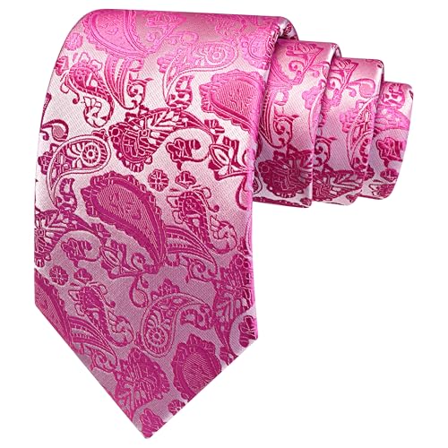 Image of GUSLESON 3.15 inch(8cm) Fashion Paisley Ties Mens Woven Jacquard Necktie for Wedding