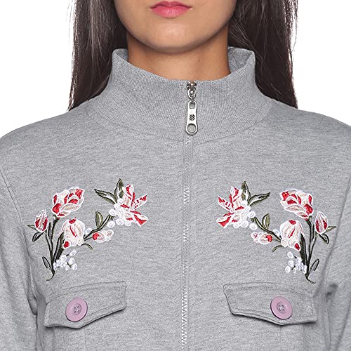 Image of Campus Sutra Cotton Women High Neck Sweatshirt