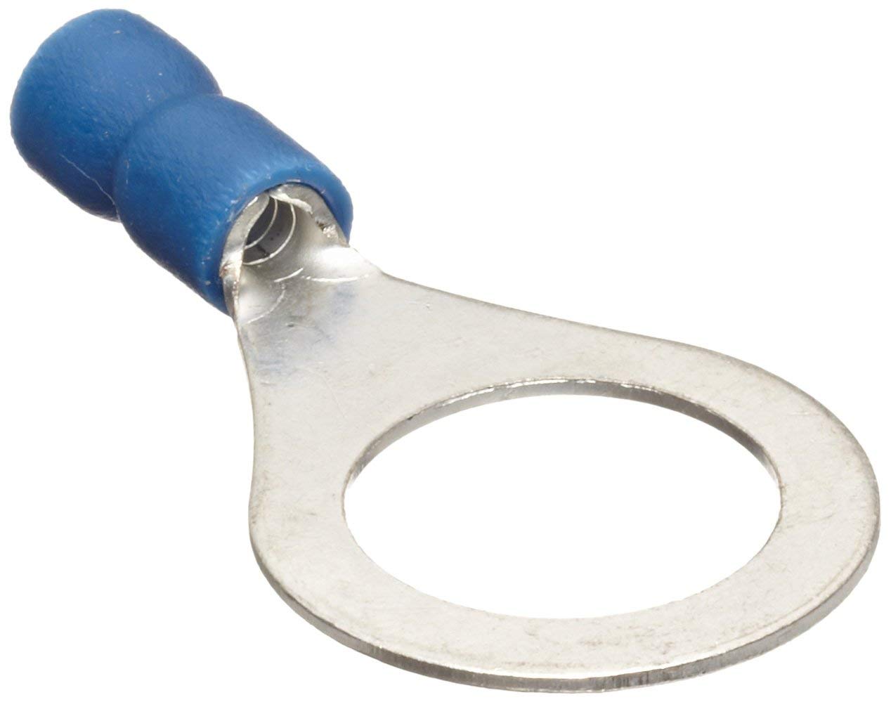 10044 Ring Terminal, Vinyl Insulated, Blue, 16-14 Wire Size, 1/2" Stud Size (Pack of 100)