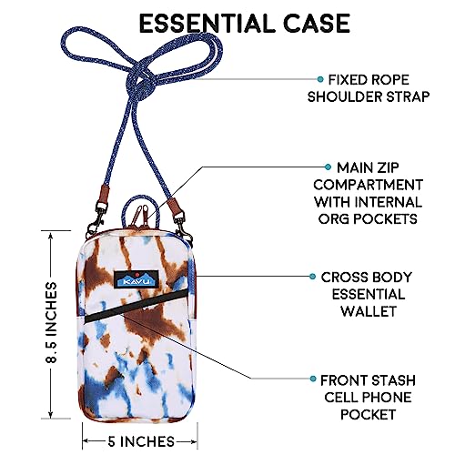 Image of KAVU Essential Case Zip Crossbody Wallet with Rope Strap - Earth Sky Tie Dye
