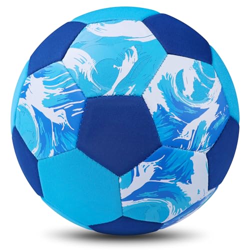 Champhox Indoor Soccer Balls Size 4 Soft Safe Silent Soccer Ball Inside the House for Kids 8-12 Youth Fun Soccer for Girls Boys Birthday Easter Gifts Back to School (Blue Size 4)