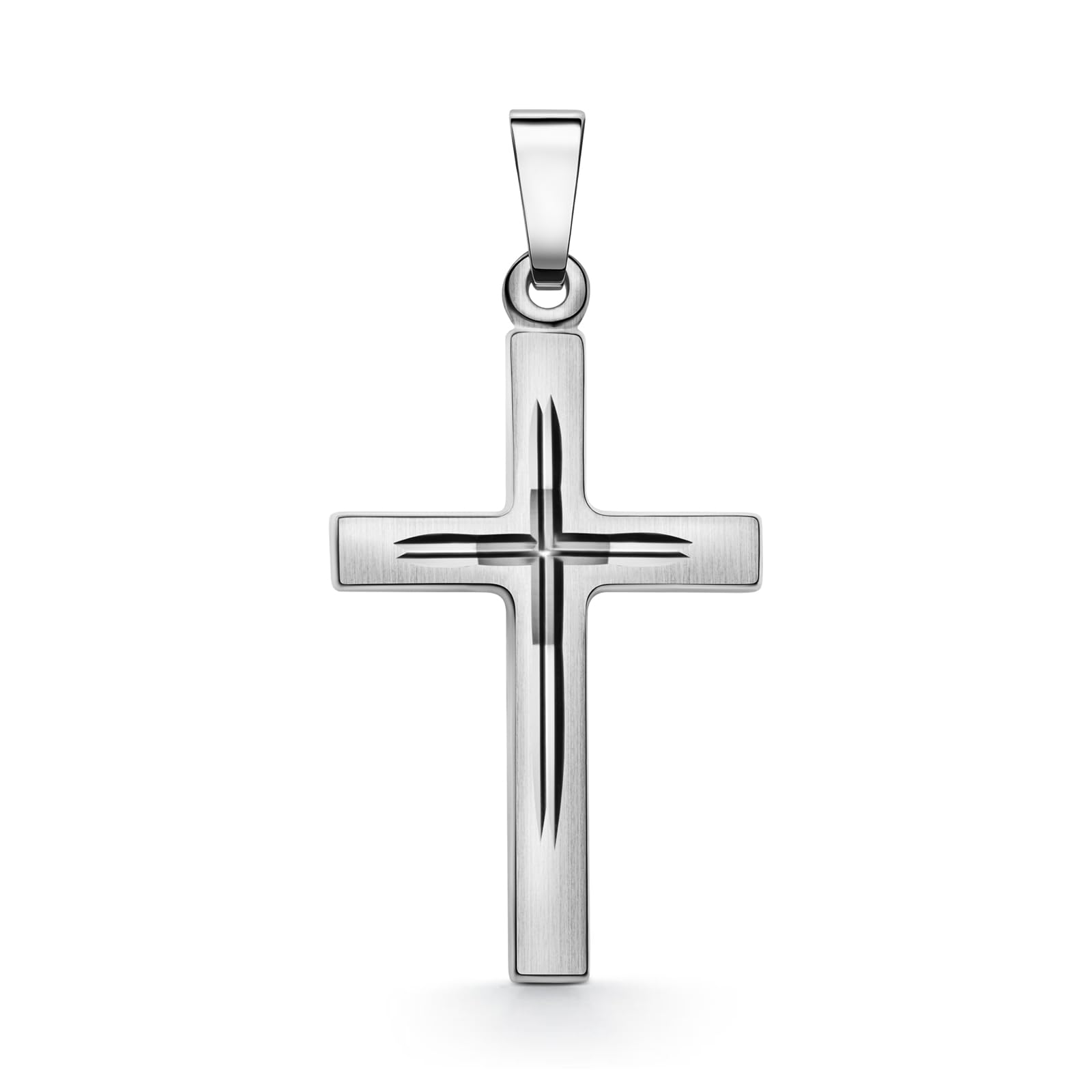 EDELIND Kreuz Anhänger Weißgold 333/8K Echtgold Goldanhänger Goldkreuz für Damen, Herren, Kinder Kettenanhänger Kreuz Anhänger Gold mit Schmuck Geschenkbox