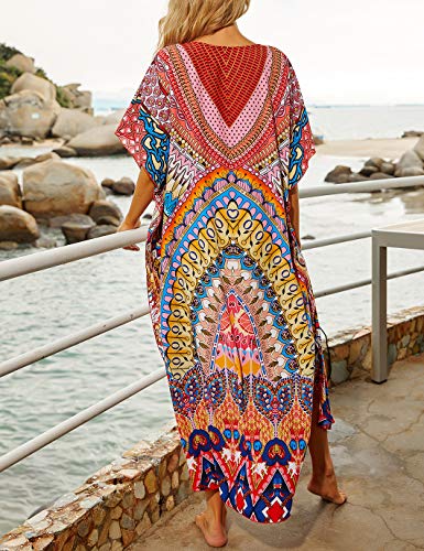 Eddoyee Loose Beach Kaftan Dresses for Women Caftan Swimsuit Cover Up4