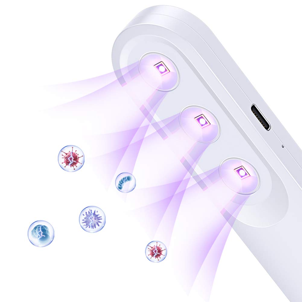 UV luz germicida min con Pantalla Digital, Desinfección Esterilización de luz LED portátil purificador de Aire de la lámpara Recargable USB de Viaje Hotel Hogar Oficina
