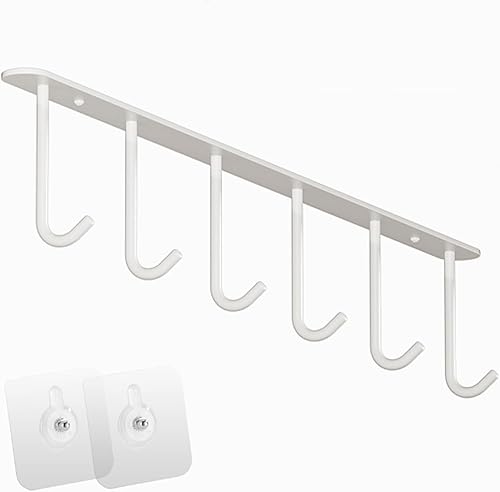 Miniatura 11 de Dxcaicc Colgador de utensilios resistente con ganchos, estante de ganchos debajo del gabinete, ganchos adhesivos para colgar, organizador y Negro