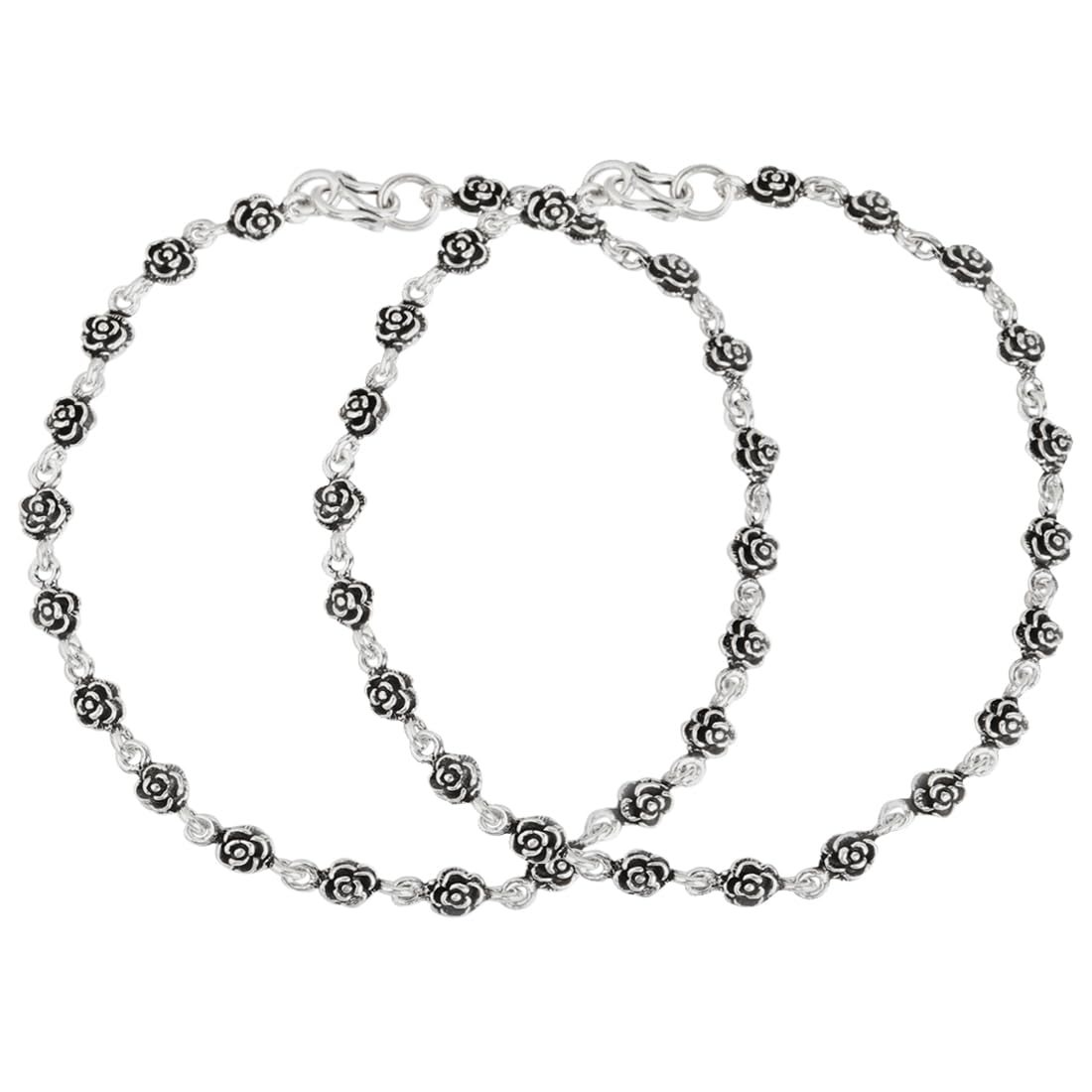 ZAVYA 925 Sterling Silver Floral Rhodium Plating Anklet (Pair) | Gift for Women & Girls | With Certificate of Authenticity & 925 Stamp (B0BT7KLLXL) Amazon Price History, Amazon Price Tracker