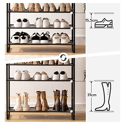 HOOBRO Schuhregal mit 10 Ebenen, 100cm Schuhschrank hoch, Schuhablage schmal, Schuhaufbewahrung, Metall, für 40-50 Paar Schuhe… – Ansicht 4