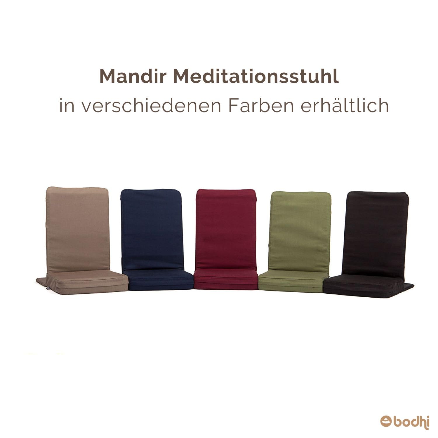 Bodhi Mandir Bodenstuhl | Meditationsstuhl mit dickem Sitzkissen | Komfortabler Bodensessel mit gepolsterter Rückenlehne | Waschbarer Bezug | Ideal für Freizeit, Yoga & Meditation (Light Taupe)