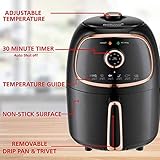 Brentwood AF-202BKC Small Electric Air Fryer, Timer & Temp. Control, 2-Liter, Black/Copper