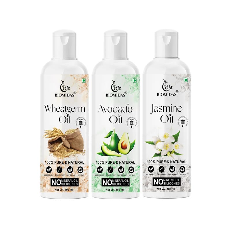Biomidas 100% Pure Wheat Germ & Avocado & Jasmine 100ML Combo Oil(Pack Of 3)-picture-51