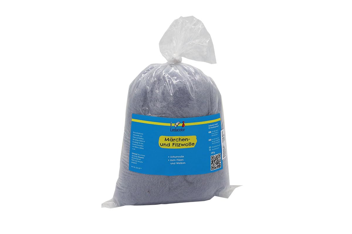 Neuseeländische Schurwolle | 1kg NATURGRAU | 100% natürlicher Ursprung | Filzwolle zum Trockenfilzen und Nassfilzen |