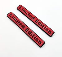 Vista 4 de 2 calcomanías de metal 3D de edición limitada con logotipo de alta calidad para guardabarros laterales de automóvil, calcomanías para maletero rojo