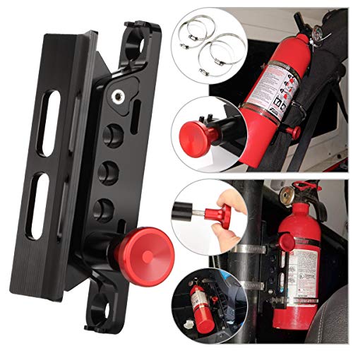Adjustable Aluminum Roll Bar Bottle/Fire Extinguisher Mount Holder with 4 Clamps Vehicle Fire