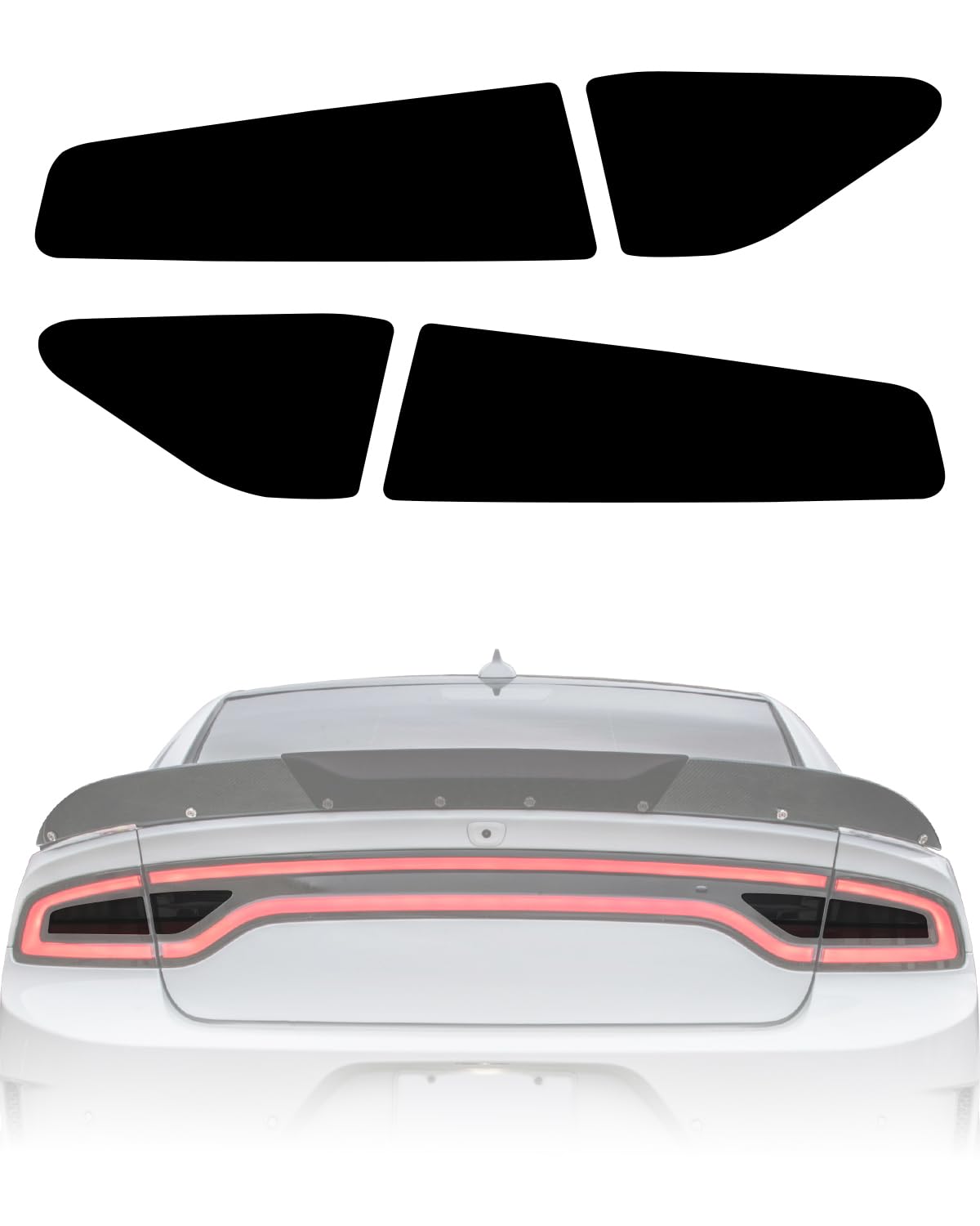 NDRUSH Blackout Taillight Vinyl Tint Film, Precut Overlays, Tail Light Wrap Cover Compatible with Dodge Charger 2015 2016 2017 2018 2019 2020 2021