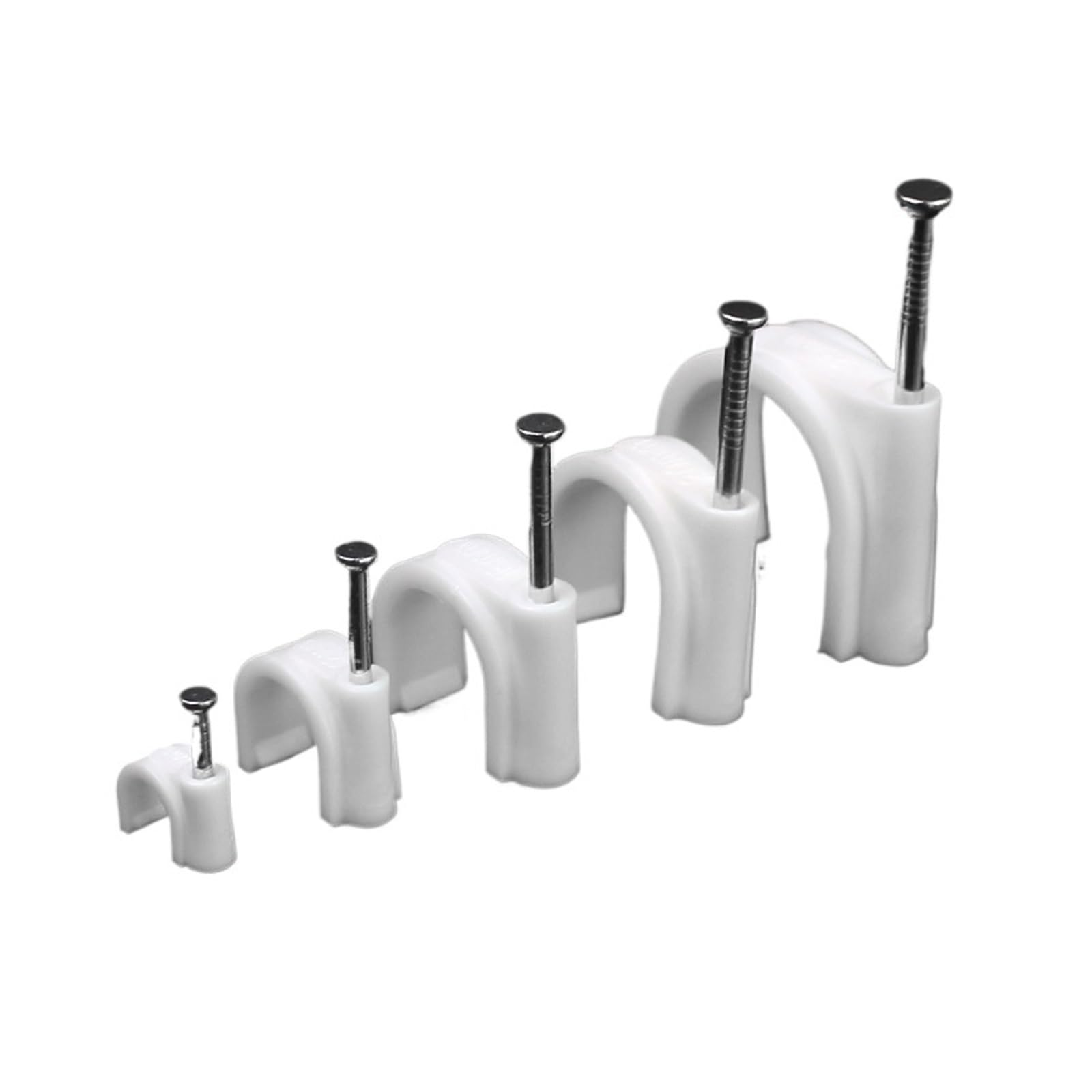 Lot de 100 clips ronds pour fils de câbles 4 mm 6 mm 8 mm 10 mm Gestion des câbles électriques Support de cordon serre-câbles circulaires (couleur : rond 12 mm 100 pièces)