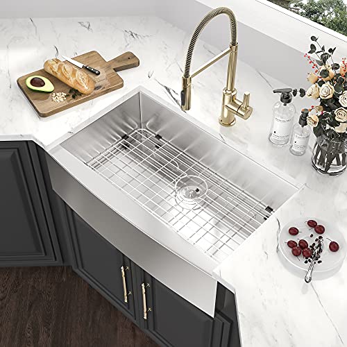 Flash Deals - 40% OFF 36 Farmhouse Sink - Kichae 36 Inch Kitchen Sink Apron Front Deep Single Bowl 18 Gauge Stainless Steel Kitchen Farm Sink