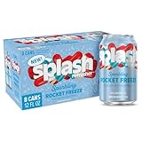 Splash Refresher Sparkling Water, Rocket Freeze - 8-Pack, 12 Fl Oz Cans - Flavored Carbonated Seltzer Water with Electrolytes, Zero Sugar & Zero Calories