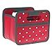 Price comparison product image Space-saving folding box with handles and a compartment with elastic mesh pockets, 30 kg load capacity, Polyester, Rot/Punkte, MINI