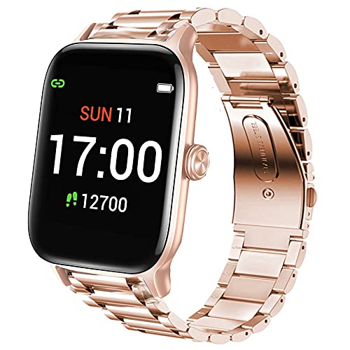 Giaogor Cinturino compatibile con Letsfit EW1, classico cinturino in acciaio inox per smartwatch Letsfit EW1 / Letsfit IW1 / Letsfit EW2 e Nessun metallo, colore: oro rosa