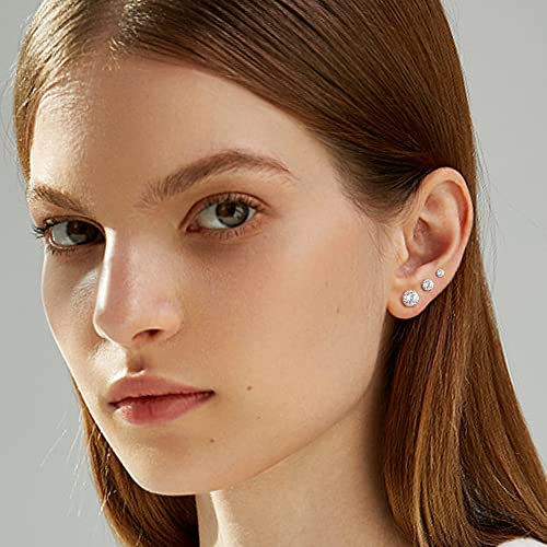 THUNARAZ Surgical Steel Tiny Stud Earrings for Women Hypoallergenic Flat Back Cartilage Earrings Cubic Zirconia Tiny Ball Earrings Hoops Conch Helix Cartilage Piercing Jewelry4