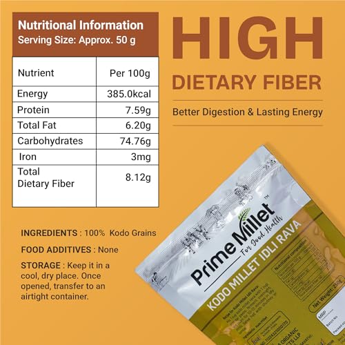 Image of Prime Millets Organic Whole Proso Millet Grain | High Fiber | Healthy Digestive Meals | Kodo Idly Rava(Pack Of 2-750Gm)