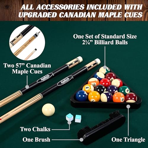 Image of Barrington Billiards Drop Pocket Pool Table with Complete Accessory Set