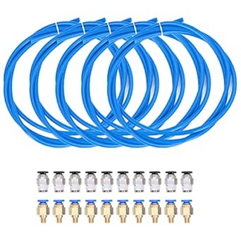 TaoHHU Lot De 10 Raccords Pneumatiques For Tuyaux, Filetage 4 Mm, 6 Mm, 8 Mm, 10 Mm, 12 Mm, 1/4", 1/8", 3/8", 1/2", Connecteurs Rapides(12mm,3/8