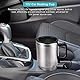 Tiiyee Edelstahl Auto Wasserkocher, 12V Reisewasserkocher 450 ml Elastisch Heizung Cup Auto Heizbecher Zigarettenanzünder Thermoskanne Fahrer Fernverkehr Autofahrt Camping Freien Mit Versiegeltem