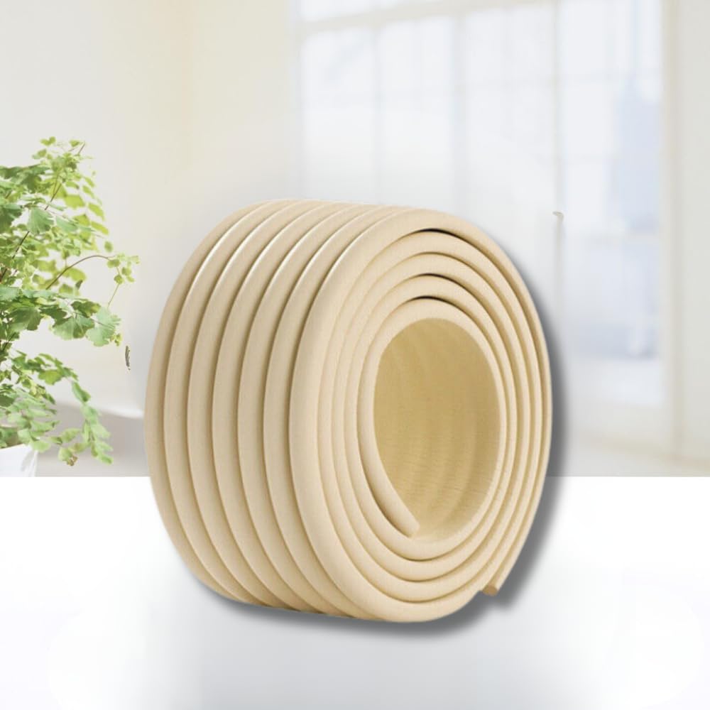 PRIVANSH® Soft Extra-Wide Edge Protector 3M Strong Adhesive High Dense Foam Baby/Kids Safety Corner Strip Guards for Sharp Edges, Table, Desk, Furniture (6.5 Feet) - Cream
