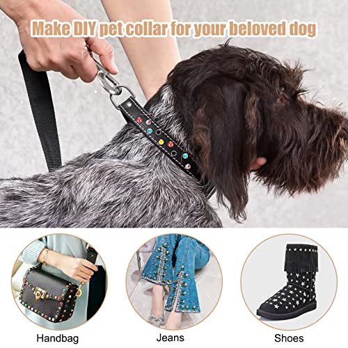 Spikes For Clothing, Studs For Clothing, 165 Sets Of Spike Studs, Punk Style Croc Spikes, 3 Colors, 7 Shapes, Pentagram, Pyramid, Skull, Etc. With A Full Set Of Setting Tools #TOP3