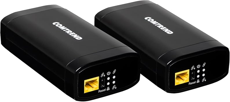 Comtrend - بديل MoCA - مجموعة محولات محورية غير مستخدمة/مظلمة من G.hn Ethernet - شبكة سريعة وآمنة، تقنية خطوط الطاقة للبث والألعاب - 2 جيجابت في الثانية، مجموعة مكونة من وحدتين GCA-7000-KIT