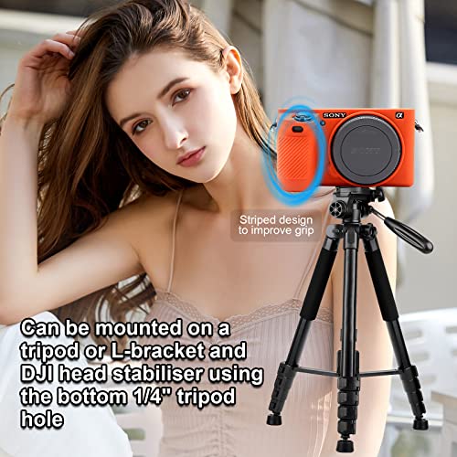 Funda Silicona Naranja para Sony Alpha A6500 miniatura 6