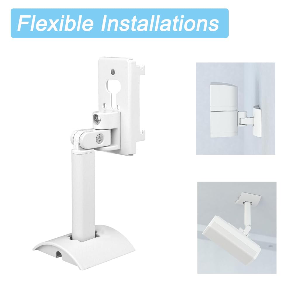 2 supporti da soffitto per altoparlanti, staffa di montaggio per altoparlanti surround regolabili, compatibile con Bose UB-20 Serie II, bianco